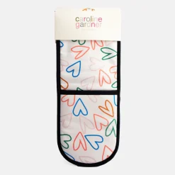 Multi Outline Hearts Double Oven Glove>Caroline Gardner Best