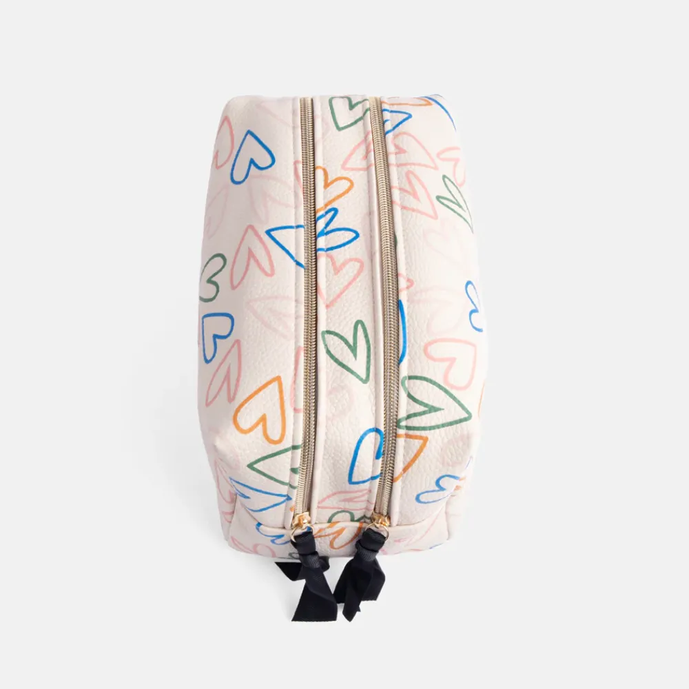 Multi Outline Hearts Large Travel Wash Bag>Caroline Gardner Best Sale