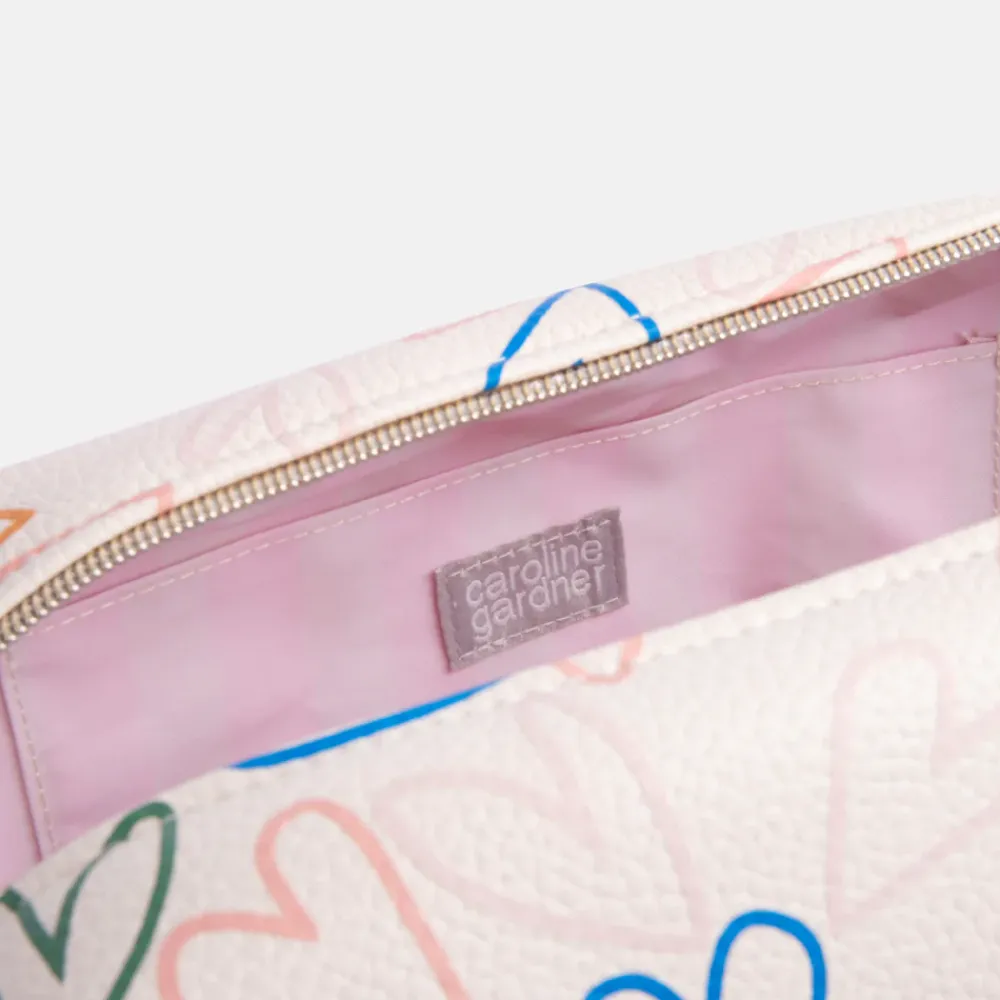 Multi Outline Hearts Large Travel Wash Bag>Caroline Gardner Best Sale