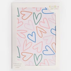 Multi Outline Hearts Wrapping Paper Set of 2 Sheets>Caroline Gardner New