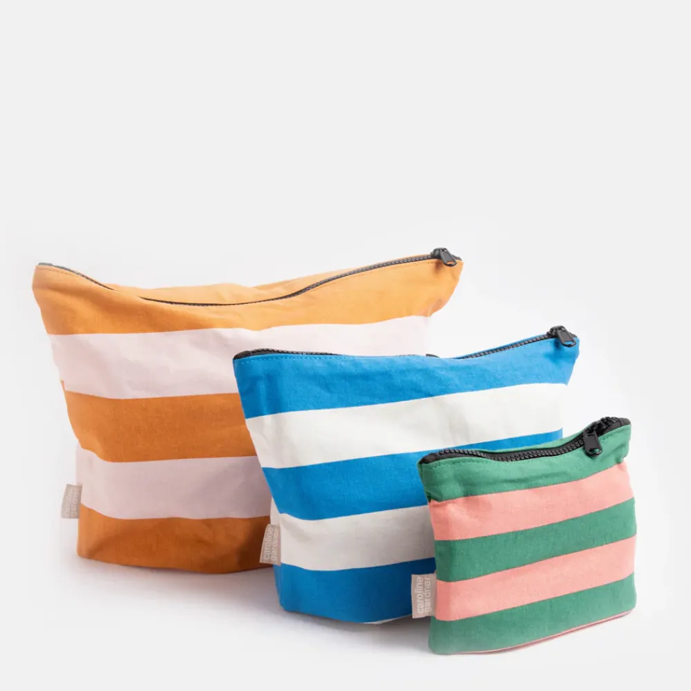 Multi Stripe Set of 3 Travel Pouches>Caroline Gardner Discount