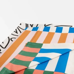 Multi Stripe/Mono Outline Hearts Set of 2 Tea Towels><noscript><img width=