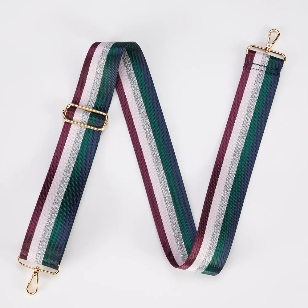Multi/Metallic Stripe Webbing Handbag Strap>Caroline Gardner Cheap