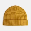 Mustard Yellow Cashmere Rib Beanie Hat>Caroline Gardner Outlet