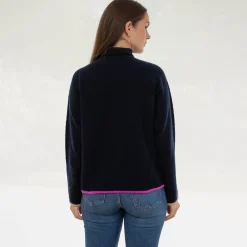 Navy Blue Pure Cashmere Jumper>Caroline Gardner Store
