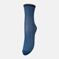 Navy Blue Small Dot Sparkle Socks>Caroline Gardner Online
