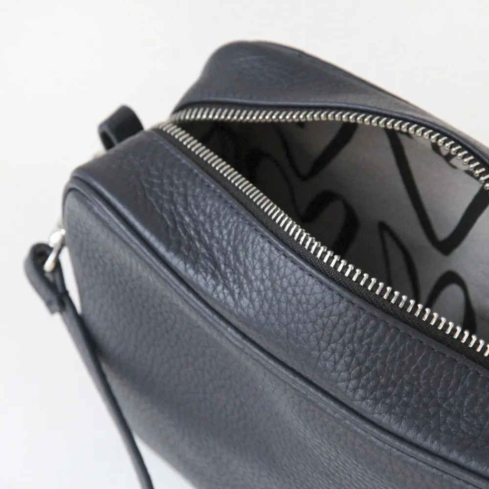 Navy Leather Camera Bag>Caroline Gardner Discount