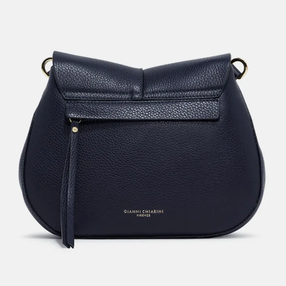 Navy Leather Helena Saddle Bag>Caroline Gardner Online