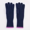Navy/Lilac Cashmere Gloves>Caroline Gardner Best