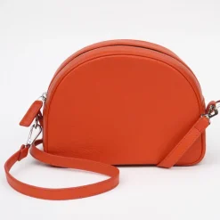 Orange Leather Half Moon Crossbody Bag>Caroline Gardner Cheap