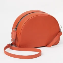 Orange Leather Half Moon Crossbody Bag>Caroline Gardner Cheap