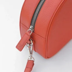 Orange Leather Half Moon Crossbody Bag><noscript><img width=