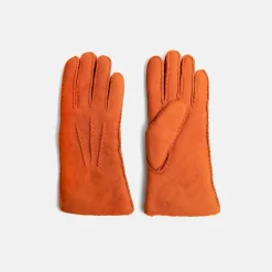 Orange Shearling Gloves>Caroline Gardner Cheap