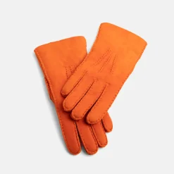 Orange Shearling Gloves>Caroline Gardner Cheap
