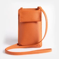 Orange Vegan Leather Phone Bag>Caroline Gardner Cheap