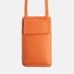 Orange Vegan Leather Phone Bag><noscript><img width=
