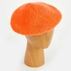Orange Wool Mix Knitted Beret>Caroline Gardner Clearance