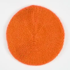 Orange Wool Mix Knitted Beret>Caroline Gardner Clearance