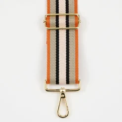 Orange/Cream/Black Wide Webbing Handbag Strap>Caroline Gardner Store