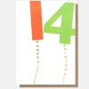 Orange/Green Balloons 14th Birthday Card>Caroline Gardner Sale
