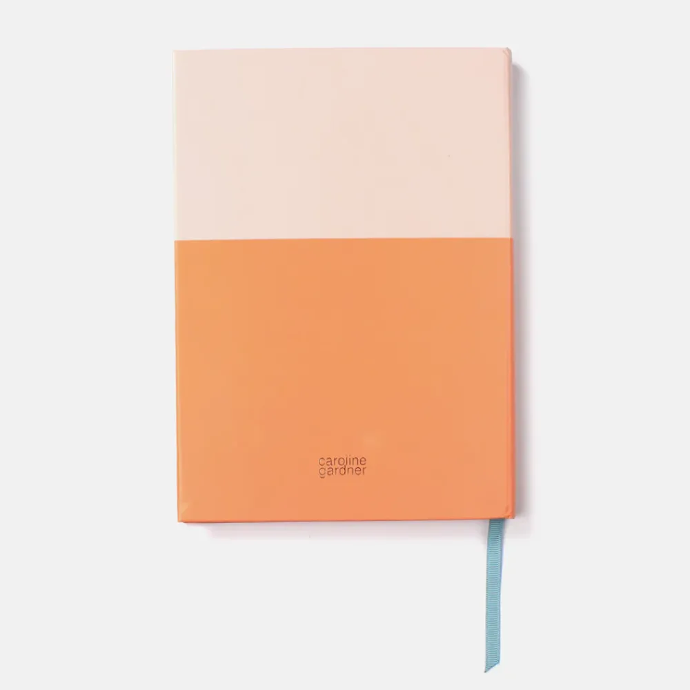 Orange/Pale Pink Slim Hardback Notebook>Caroline Gardner Store