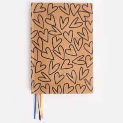 Outline Hearts Kraft Hardback Notebook>Caroline Gardner Shop