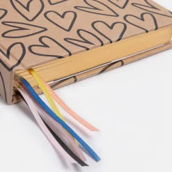 Outline Hearts Kraft Hardback Notebook><noscript><img width=