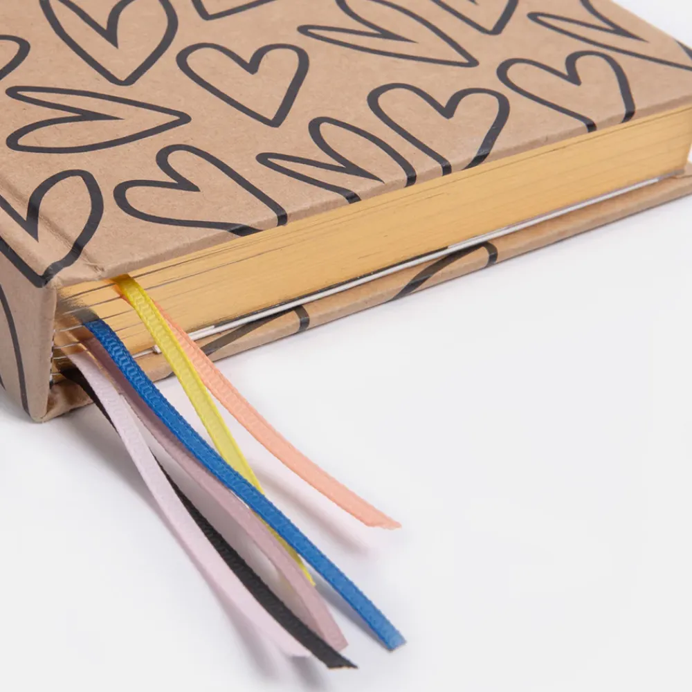 Outline Hearts Kraft Hardback Notebook>Caroline Gardner Shop