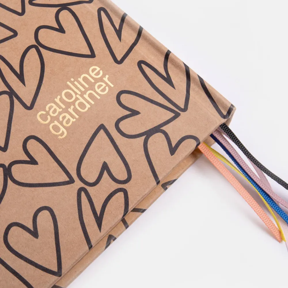 Outline Hearts Kraft Hardback Notebook>Caroline Gardner Shop