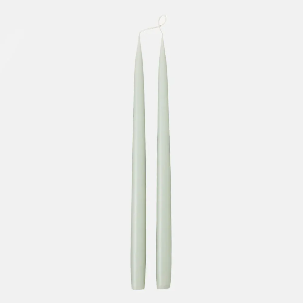 Pale Green Tall Taper Dinner Candles Set of 2>Caroline Gardner Online