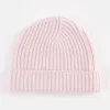 Pale Pink Cashmere Rib Beanie Hat>Caroline Gardner Best