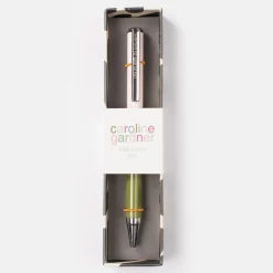 Pale Pink/Khaki Colourblock Boxed Pen>Caroline Gardner Best