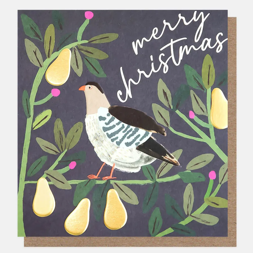 Partridge & Gold Pears Charity Christmas Card Pack of 8>Caroline Gardner Cheap