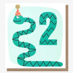 Party Snake 2nd Birthday Card>Caroline Gardner Shop