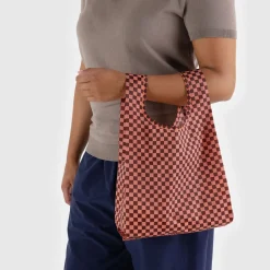 Peach Check Small Shopper Bag><noscript><img width=