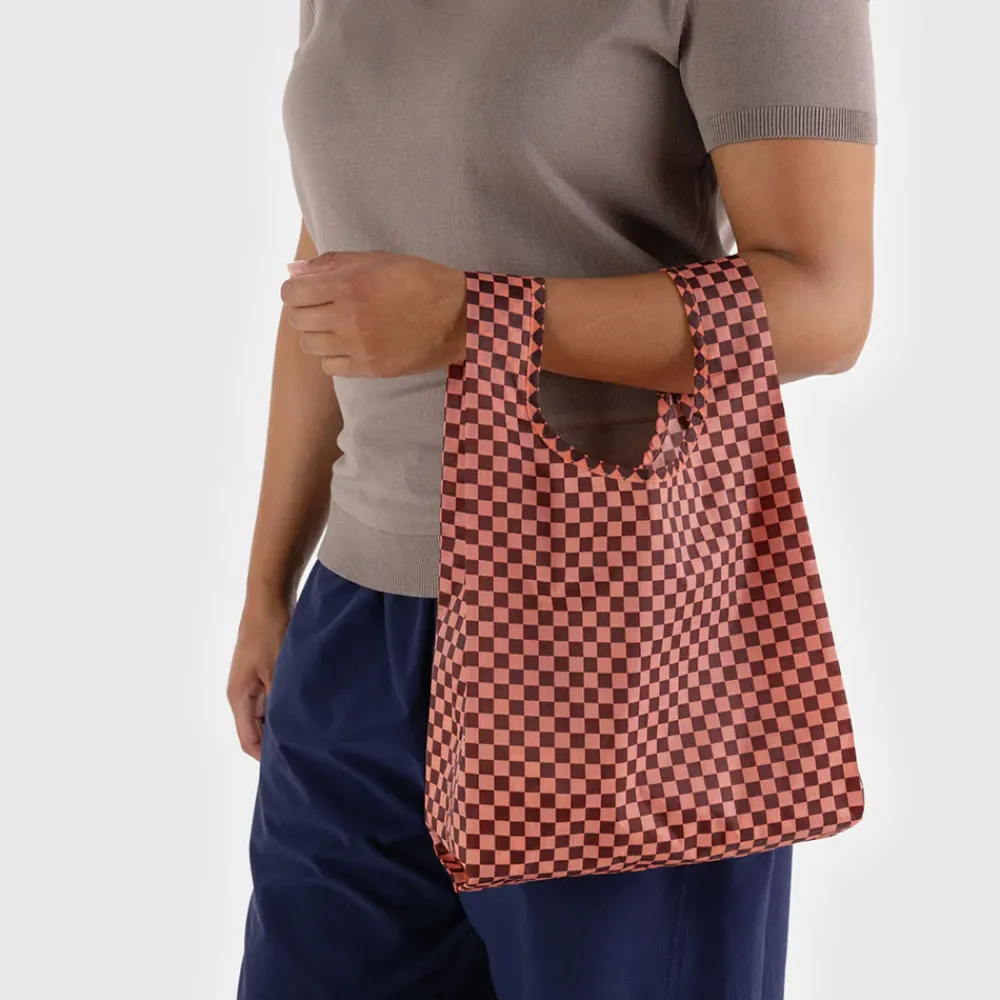 Peach Check Small Shopper Bag>Caroline Gardner Cheap
