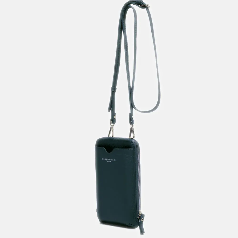 Petrol Blue Leather Dollaro Phone Bag>Caroline Gardner Cheap