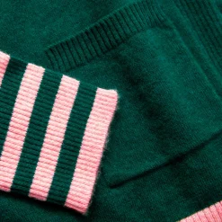 Pine Green/Pink Pure Cashmere Jumper><noscript><img width=