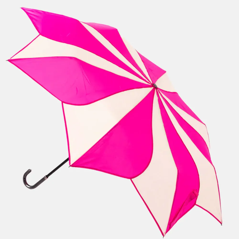 Pink & Cream Swirl Folding Umbrella>Caroline Gardner Shop