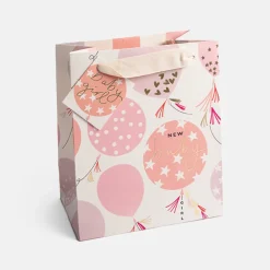 Pink Balloons Baby Girl Medium Gift Bag>Caroline Gardner Clearance
