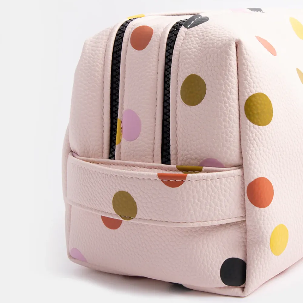Pink Dotty Large Travel Wash Bag>Caroline Gardner Online
