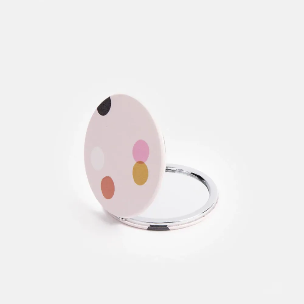 Pink Dotty Round Pocket Mirror>Caroline Gardner Online