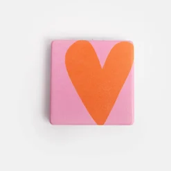 Pink Heart Square Pocket Mirror>Caroline Gardner Fashion