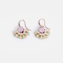 Pink Opal Flower Earrings>Caroline Gardner New
