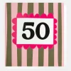 Pink/Khaki Stripe 50th Birthday Card>Caroline Gardner Cheap