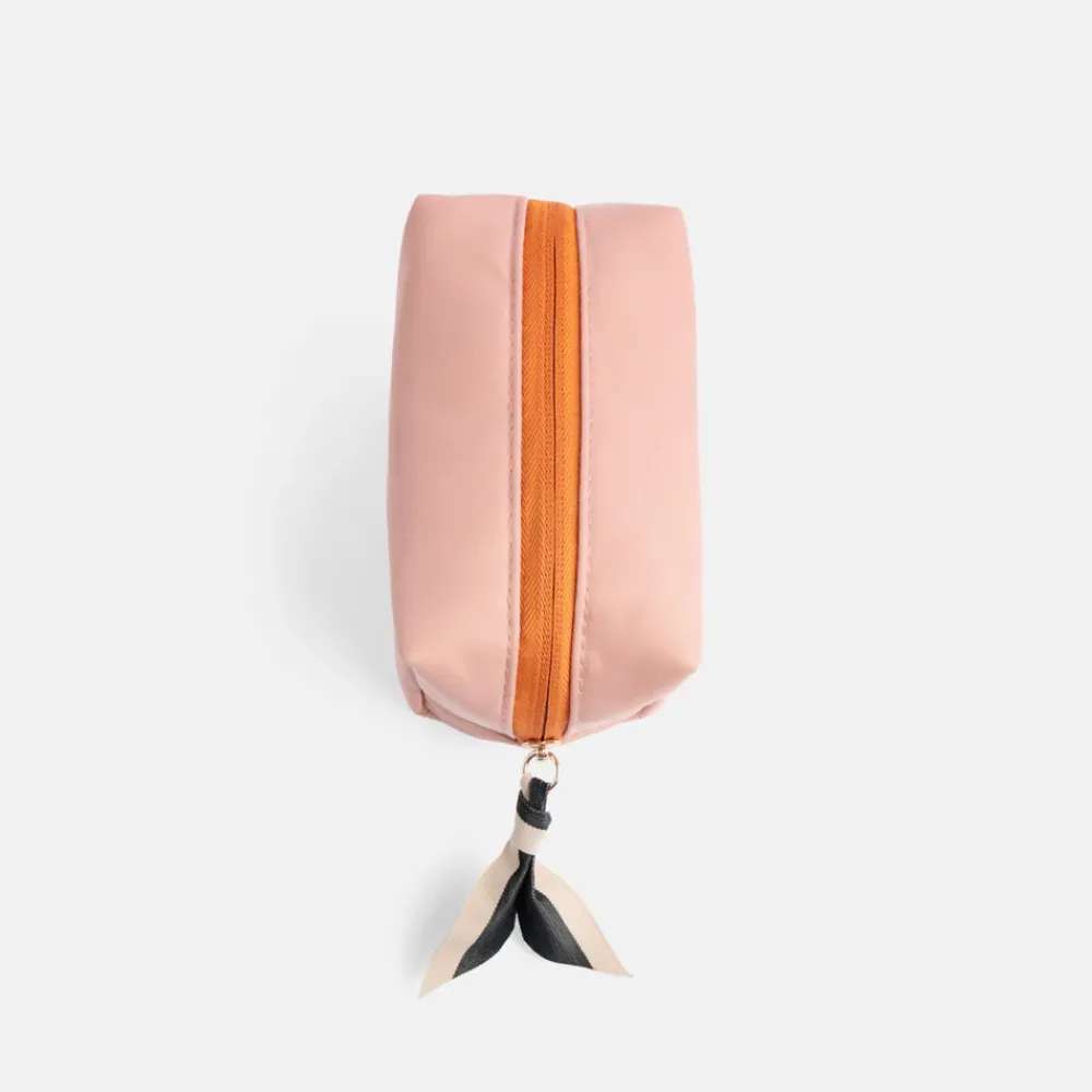 Pink/Orange Nylon Mini Cube Cosmetic Bag>Caroline Gardner Outlet