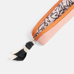Pink/Orange Nylon Pencil Case><noscript><img width=