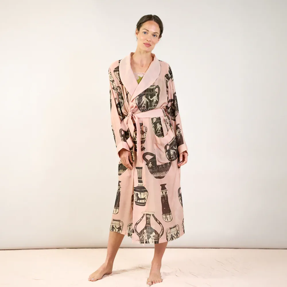 Plaster Pink Pots Dressing Gown>Caroline Gardner Outlet