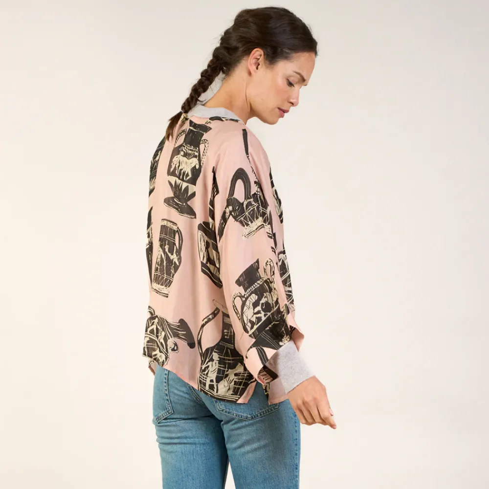 Plaster Pink Pots Short Kimono>Caroline Gardner Clearance