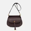 Plum Leather Pilar Shoulder Bag>Caroline Gardner Cheap